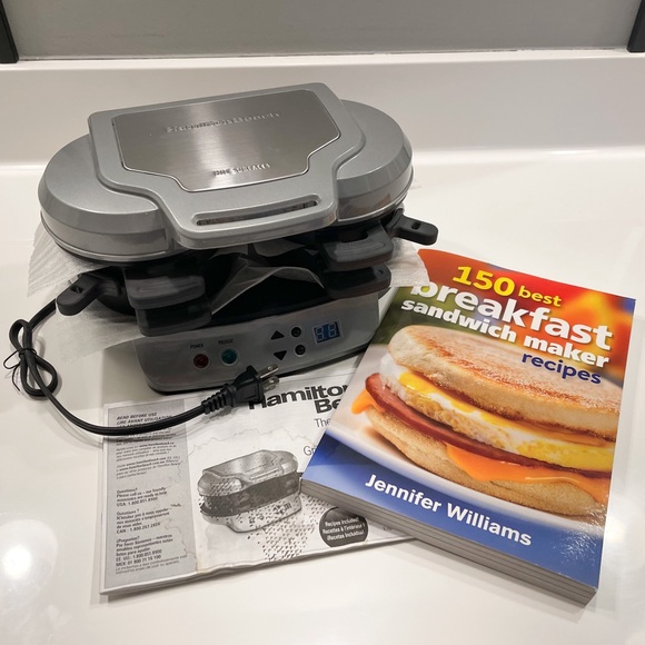 Hamilton Beach Home Electric Dual Breakfast Sandwich Maker Machine with Timer - Picture 3 of 10